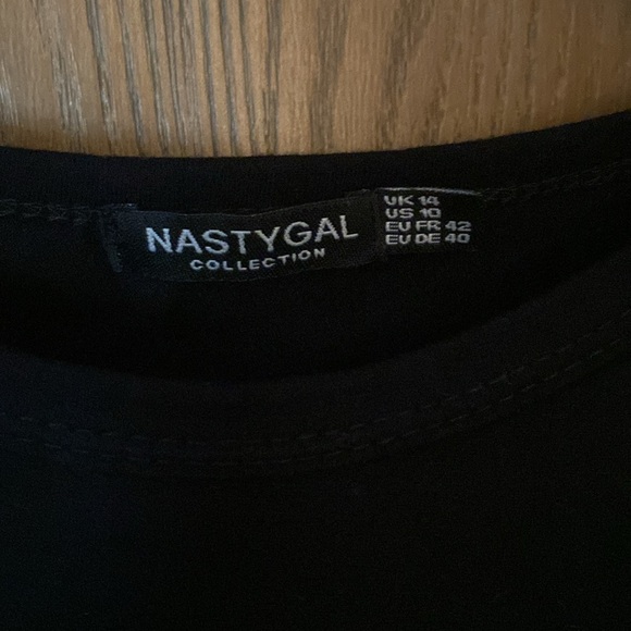 Black Crop Top with Shoulder pads SZ 10 - Picture 2 of 2